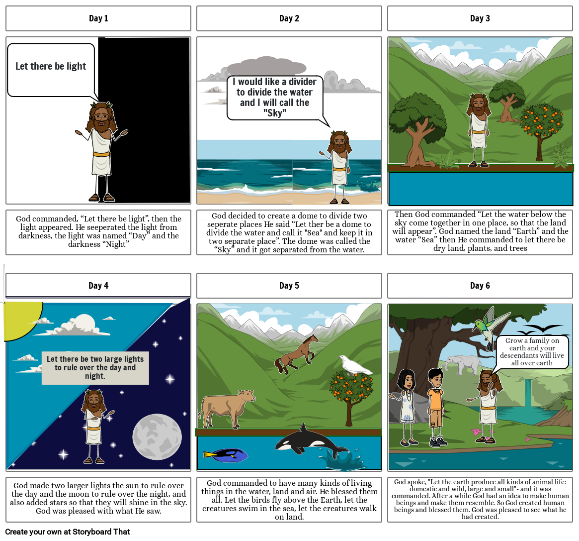 world creation Storyboard by fbb576df