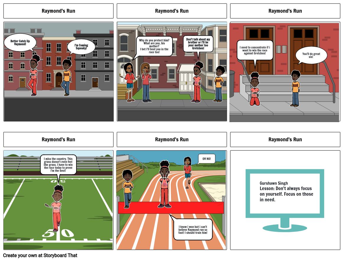 Raymonds Run Storyboard by fbc66828