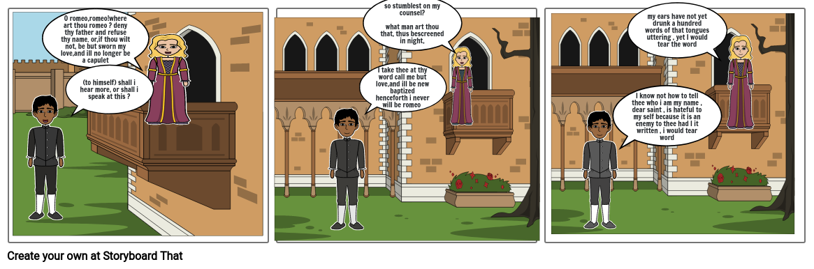 romeo and juliet balcony Storyboard by fbe11236