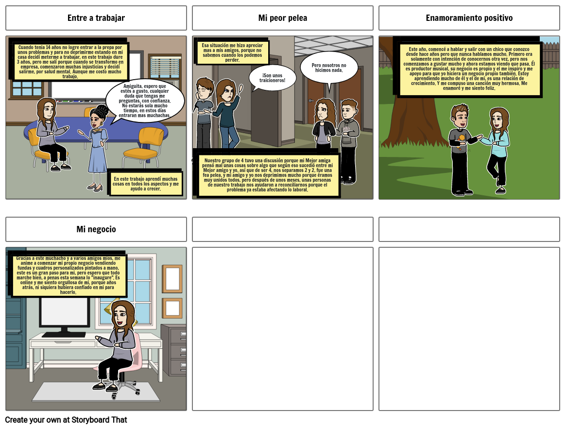 Historia De Mi Vida Storyboard By Fbe6cd9c 1584