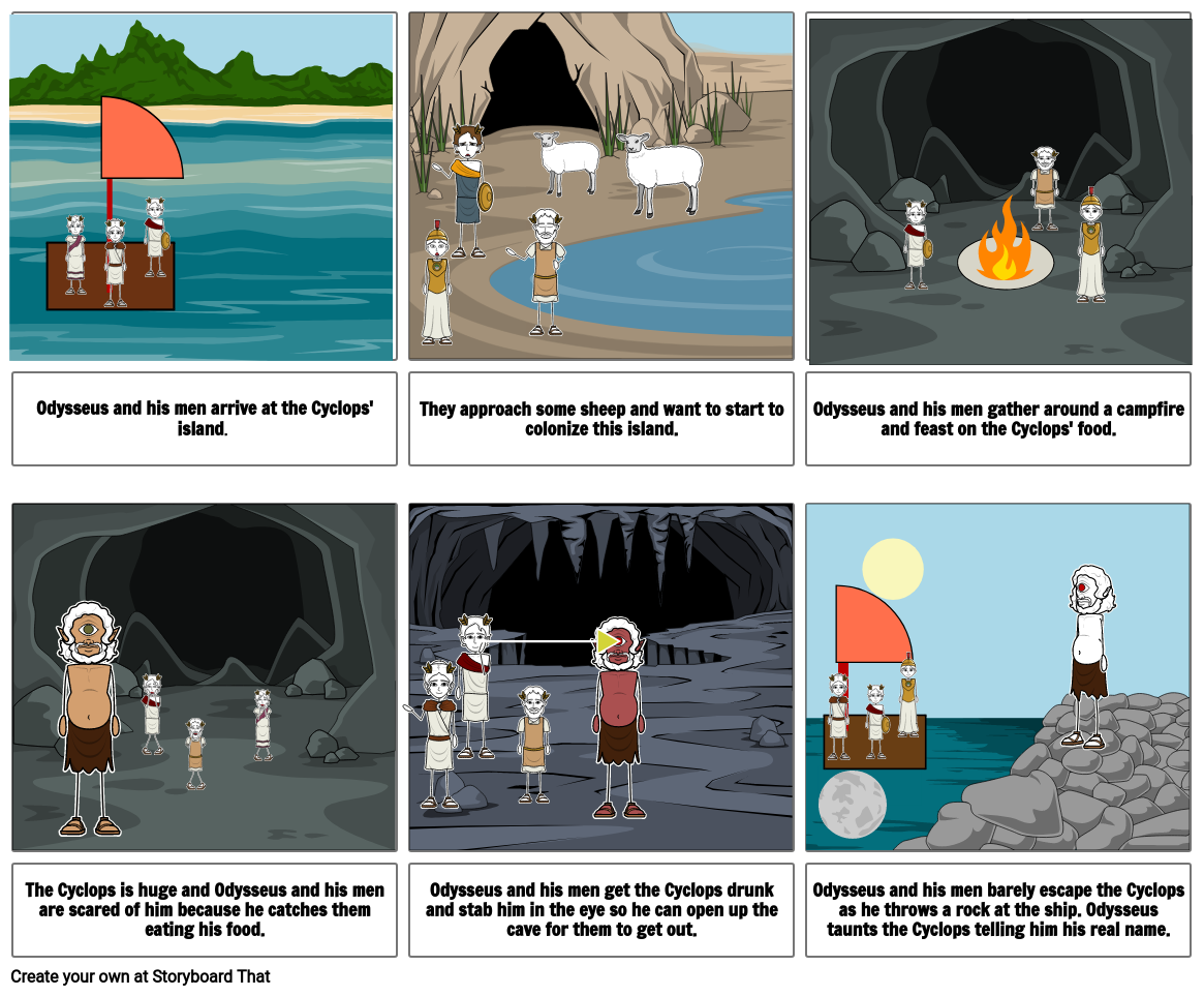 Story of the Cyclops Storyboard by fce472bd