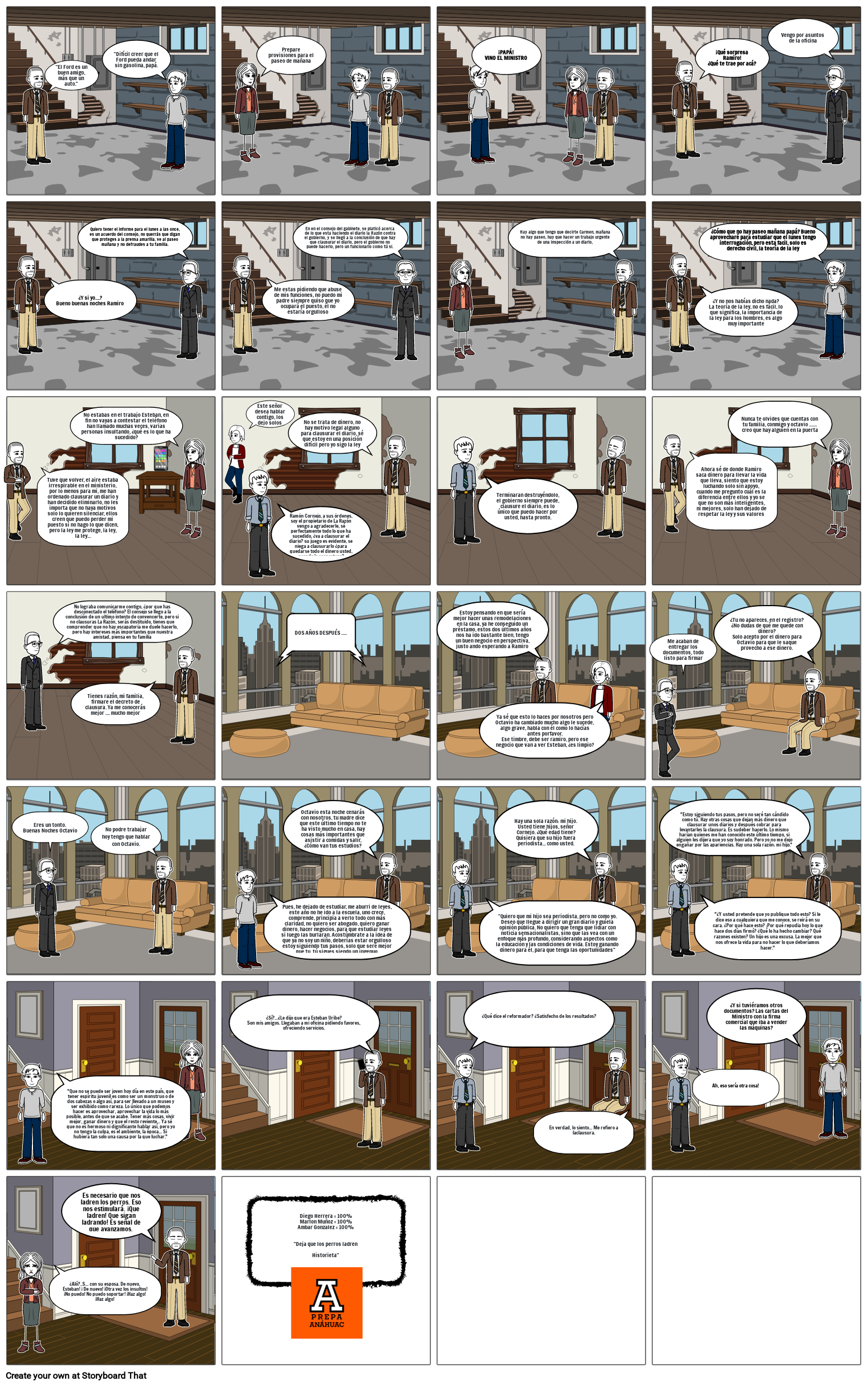 Deja que los perros ladren Historieta Storyboard