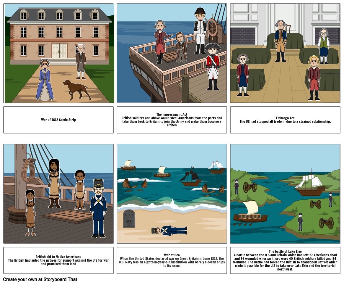 War of 1812 comic strip Storyboard by fd57557f