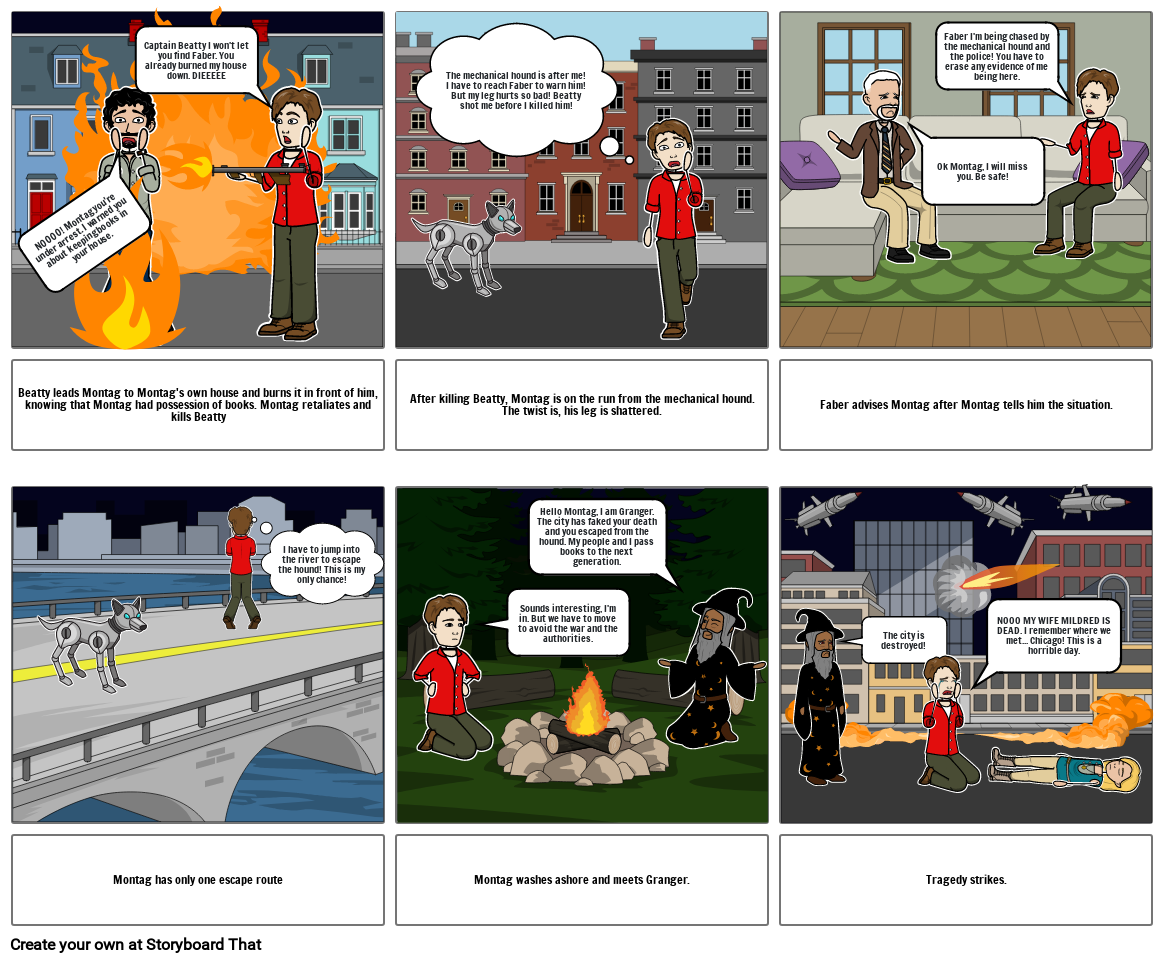 Fahrenheit 451 Burning Bright Storyboard by fd58b9b3