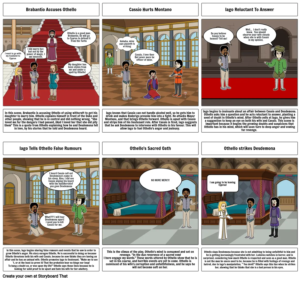 Othello Tragic Flaw Storyboard por fe120e4a