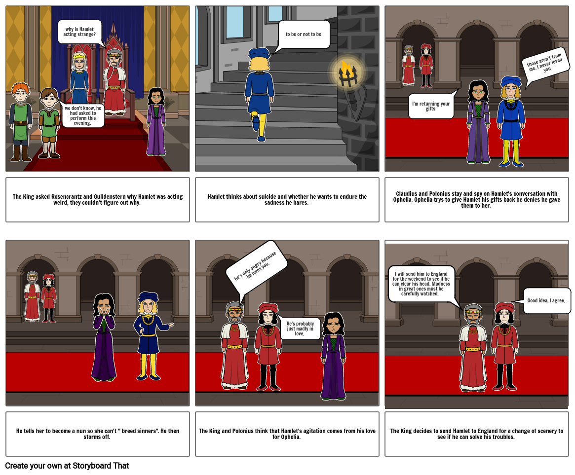 Hamlet act 3 scene 1 Storyboard by fe30c561