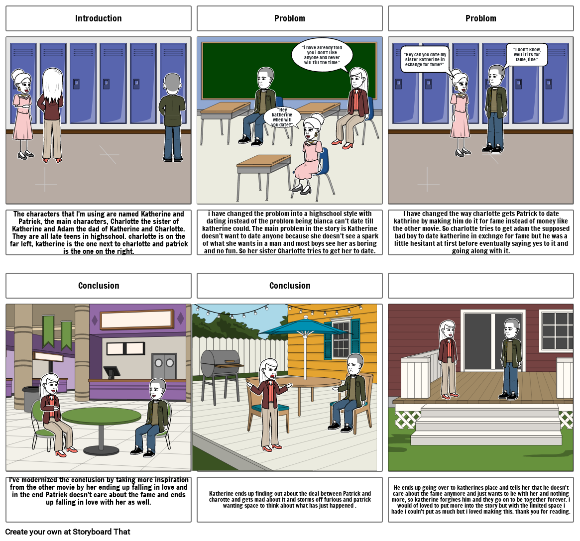 Taming of the shrew mondernized Storyboard by fe398e9d