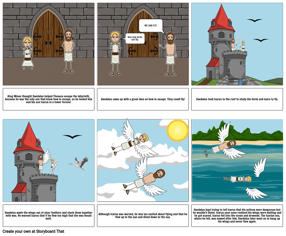 Icarus and Daedalus Story Board Storyboard by fe4a6cb2