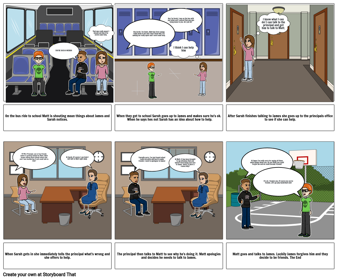 Hpe - Anti bullying comic strip Storyboard by fe6d3049