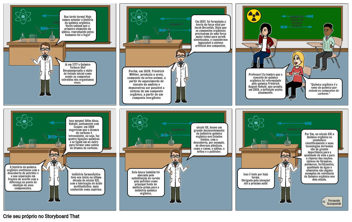 História da Química Storyboard by fernandaxczepaniak