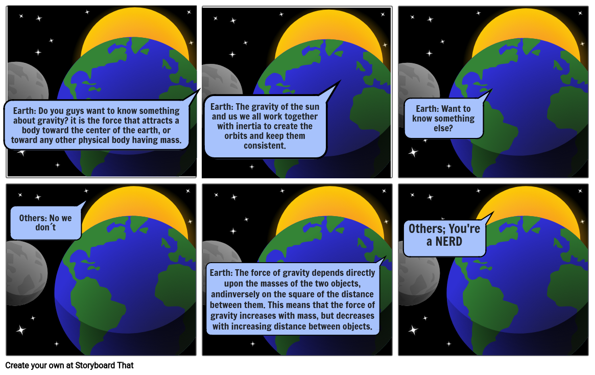 Gravity and Inertia Comic Strip Storyboard by ffeff8a9