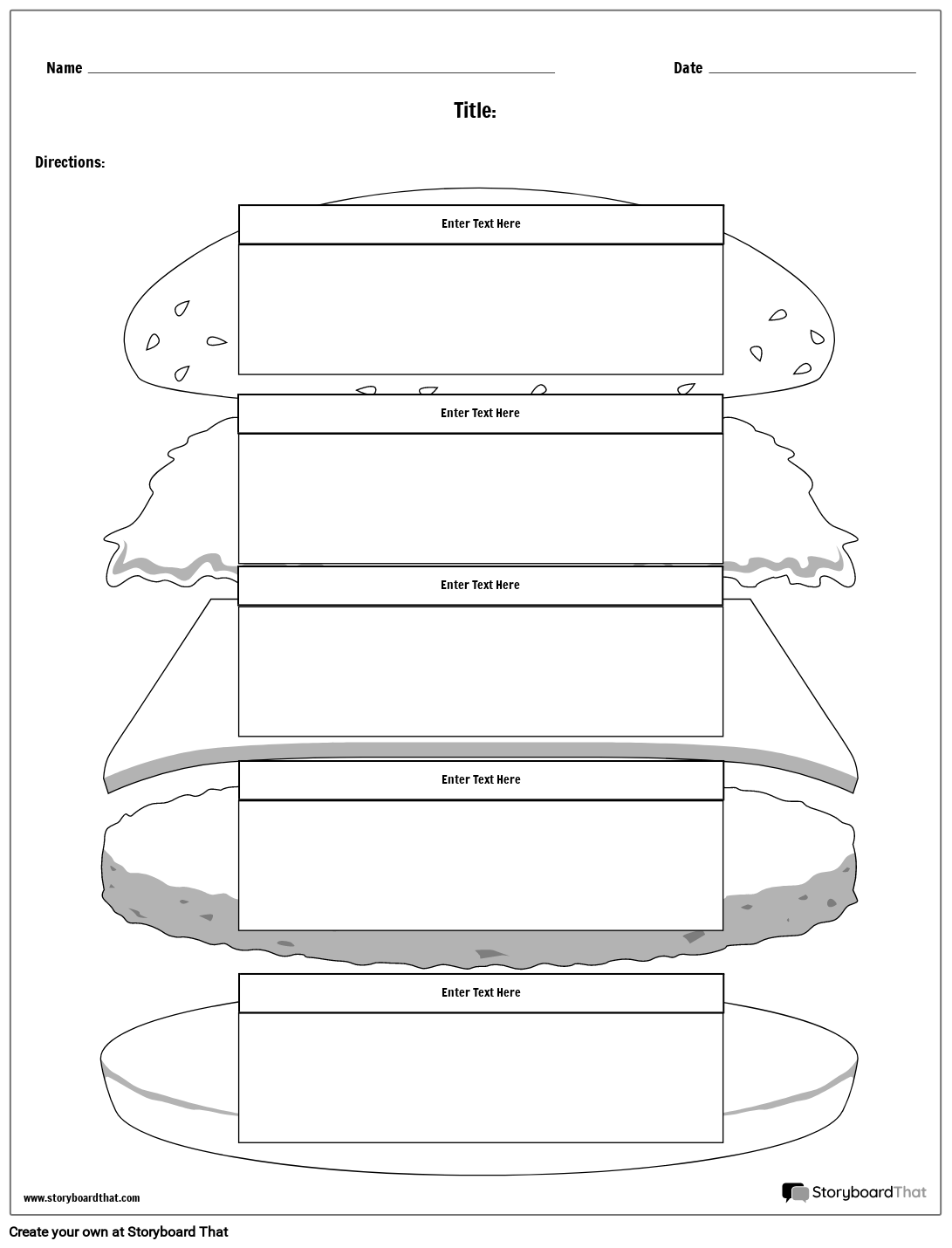 Hamburger Graphic Organizer