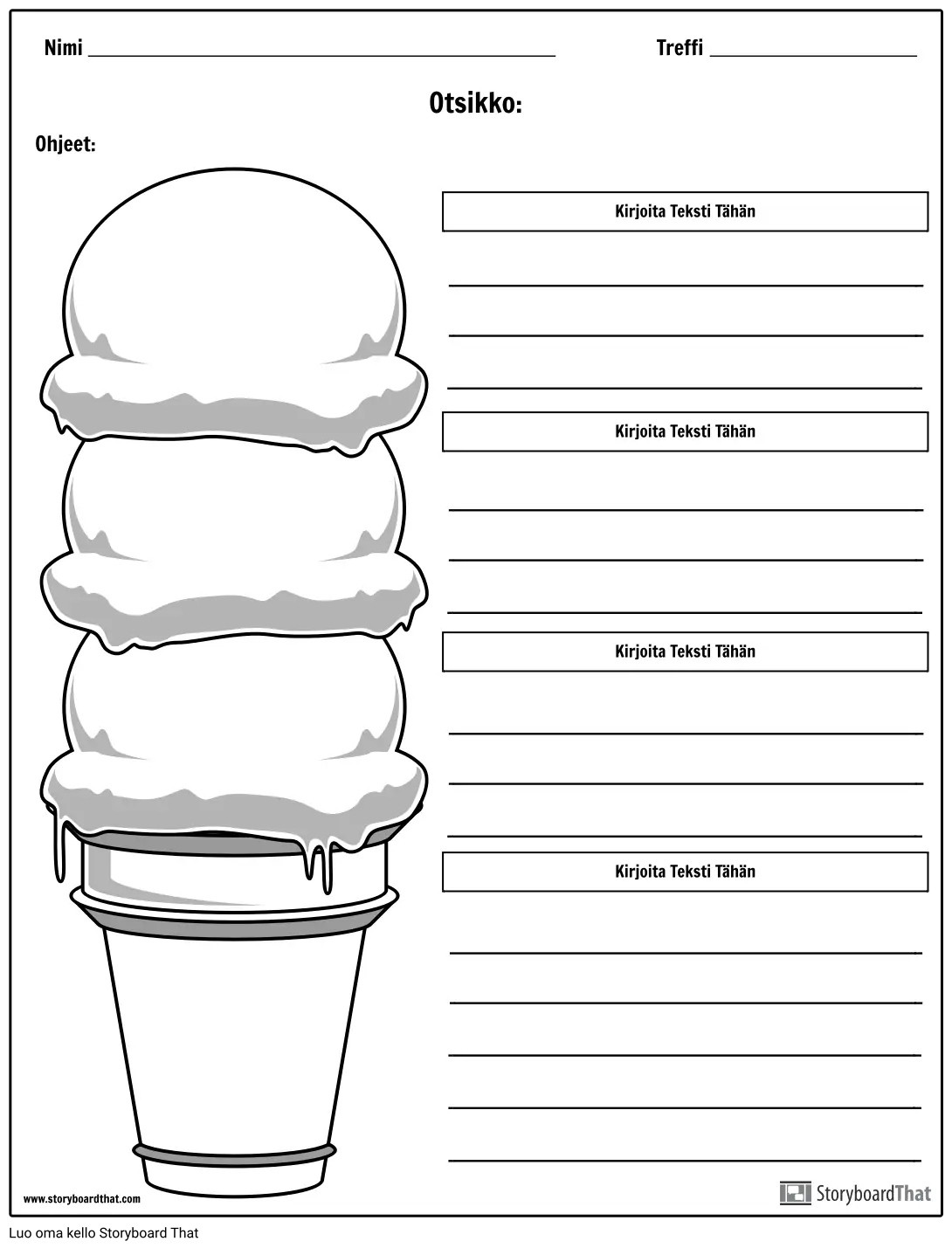 Ice Cream Cone Kappale Storyboard por fi-examples