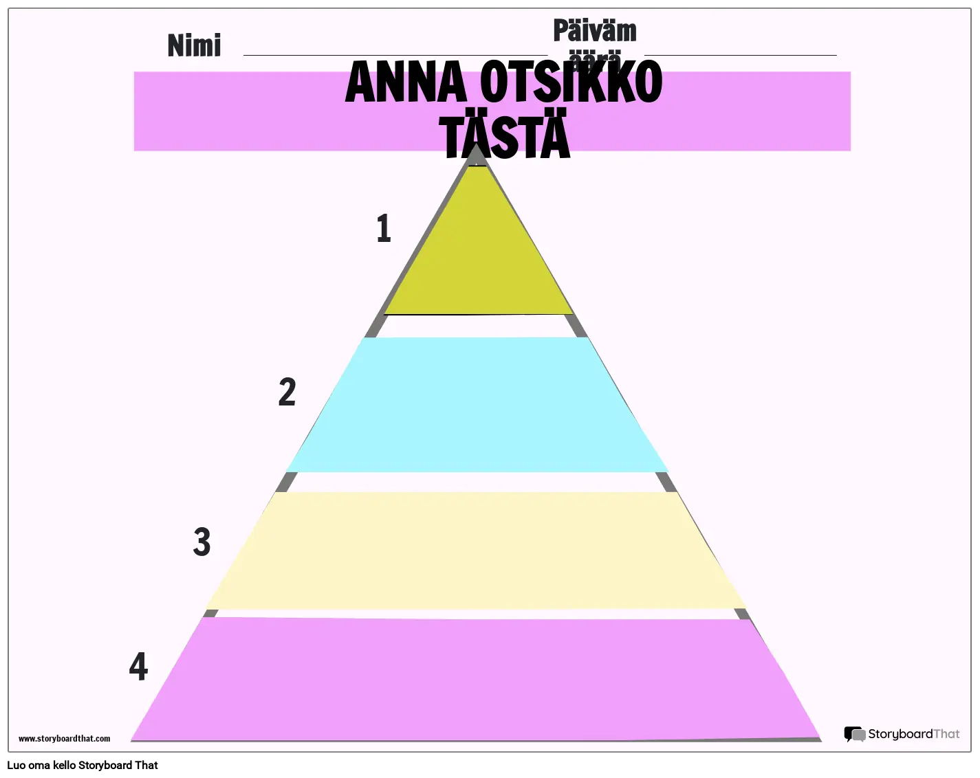 Pyramid-tyylinen tasoluettelolaskentataulukko