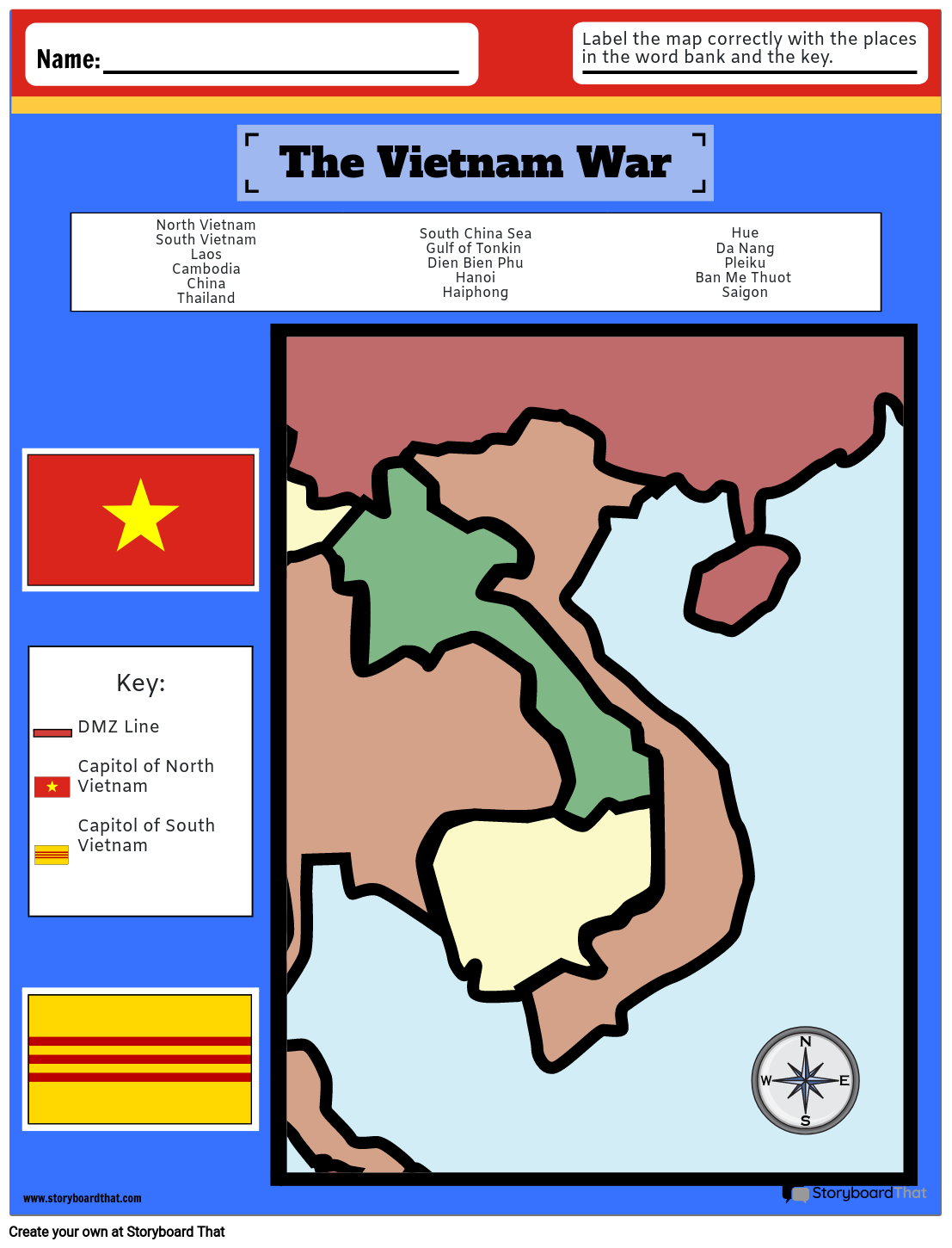 Vietnamin Sodan Kartta Tyhjä Storyboard por fi-examples