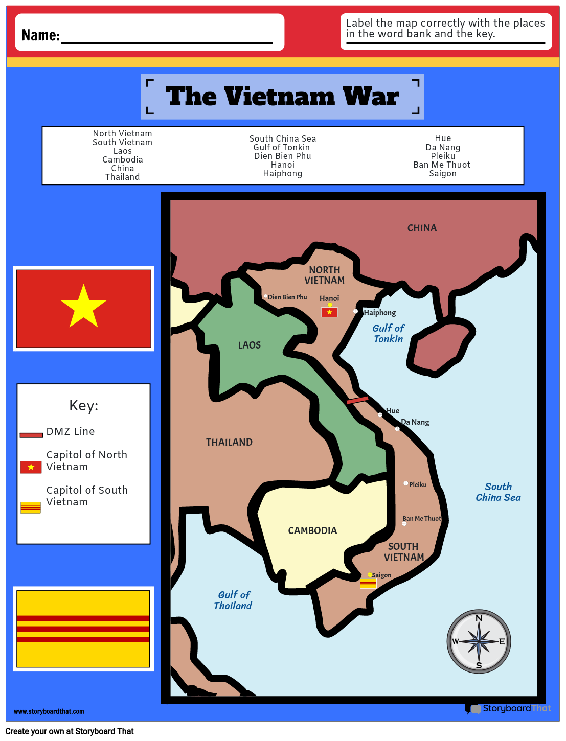 Vietnamin Sodan Kartta Storyboard o fi-examples