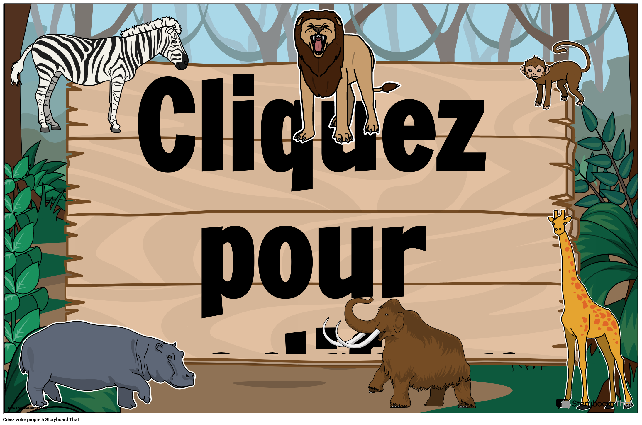 Panneau de bienvenue jungle nude