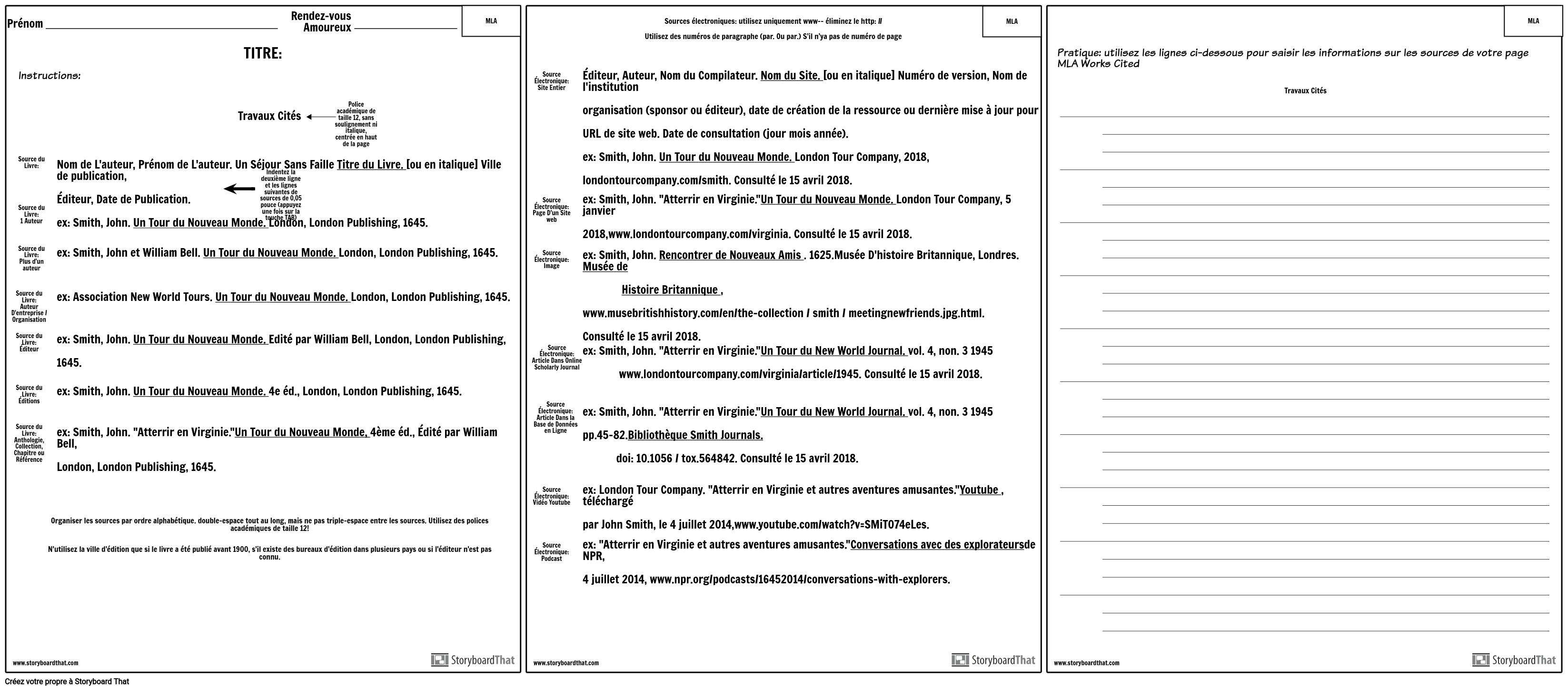 Creer Une Feuille De Travail De Bibliographie Modele De Bibliographie