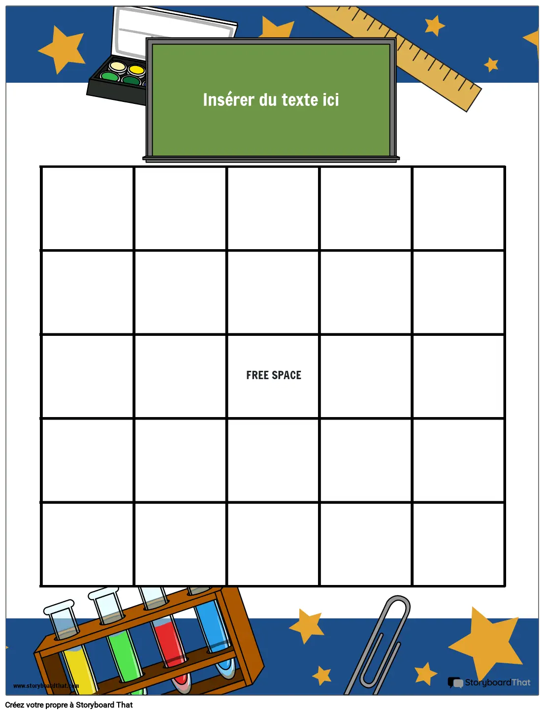 Carte de Bingo Personnalisée Pour Salle de Classe