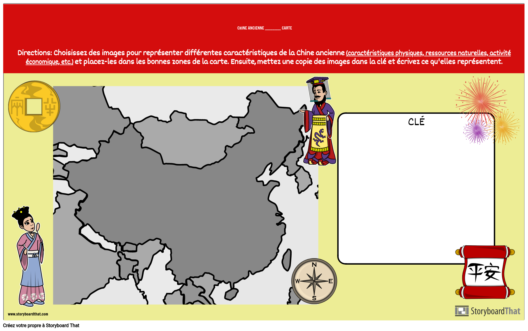 Chine Ancienne Faites Votre Propre Carte Storyboard