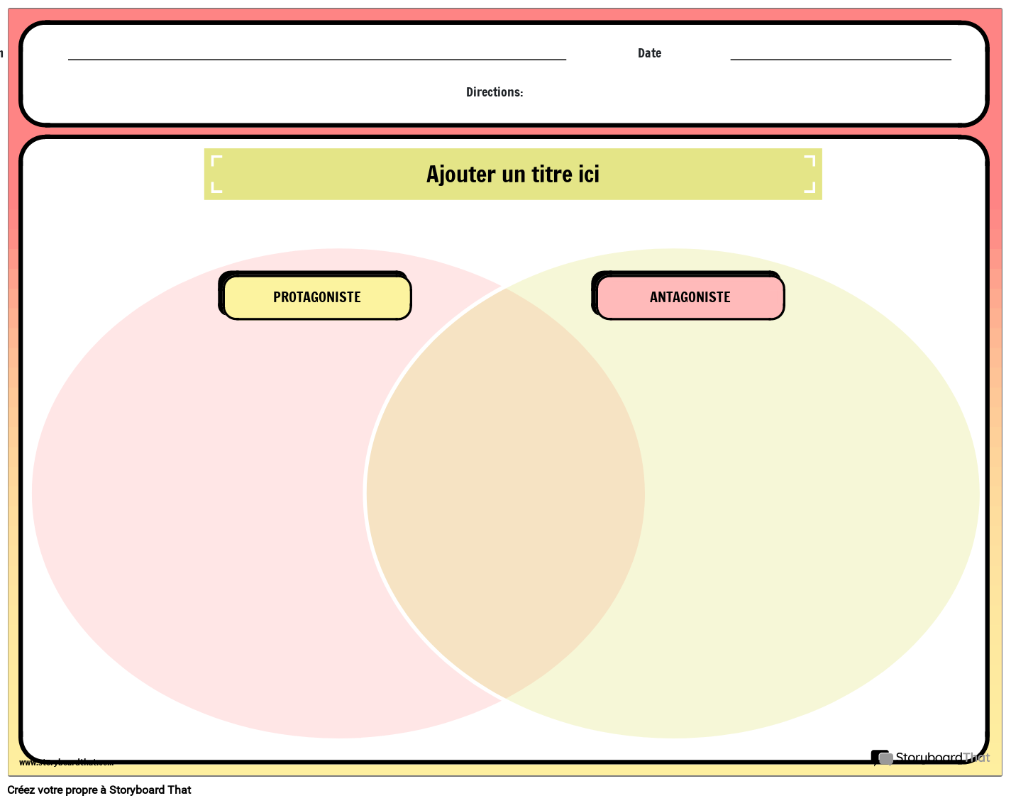 Comparer et Contraster - Feuille de Travail Protagoniste VS Antagoniste