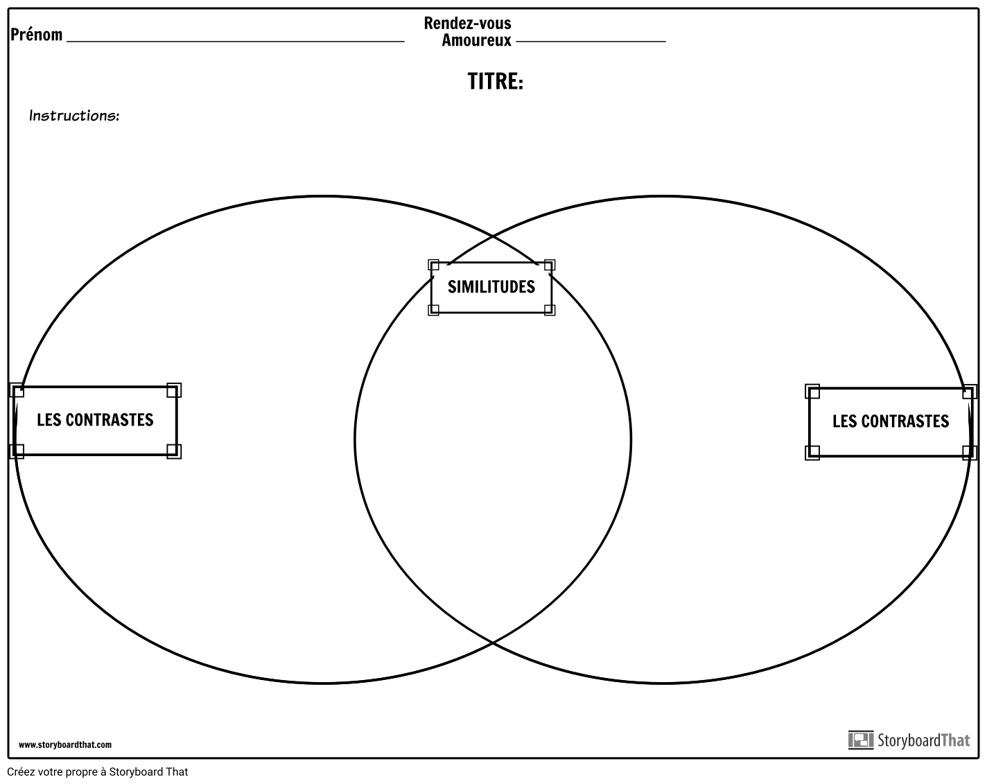 Comparez Le Diagramme De Venn Du Contraste Storyboard