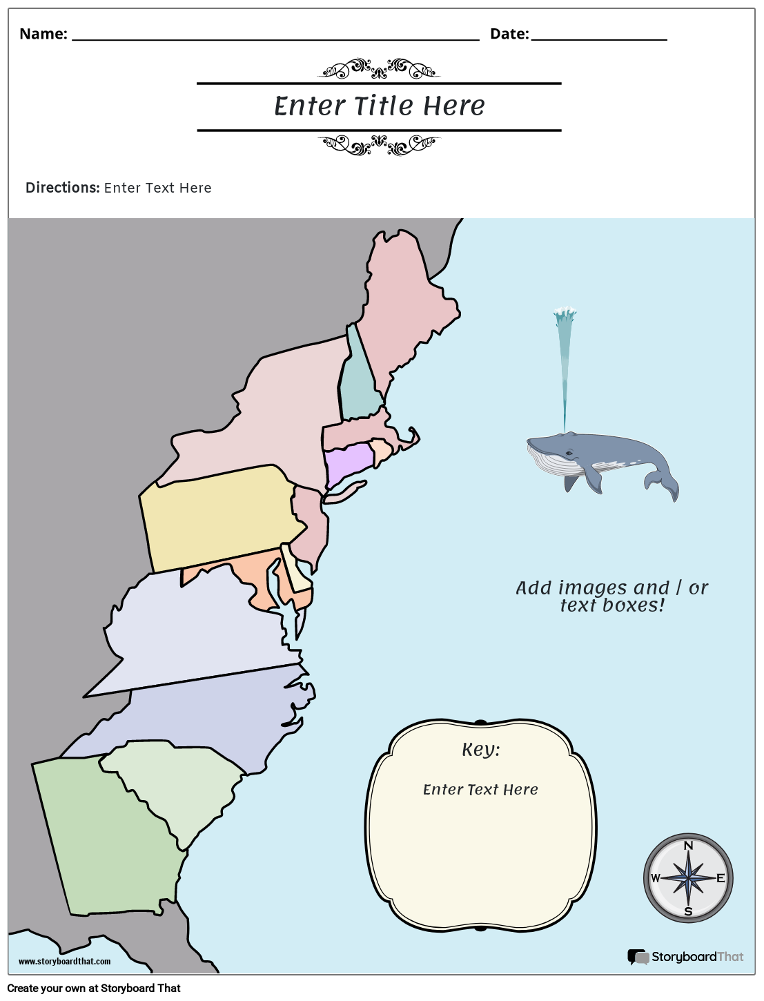 13-colonies-map-with-lines-storyboard-por-worksheet-templates