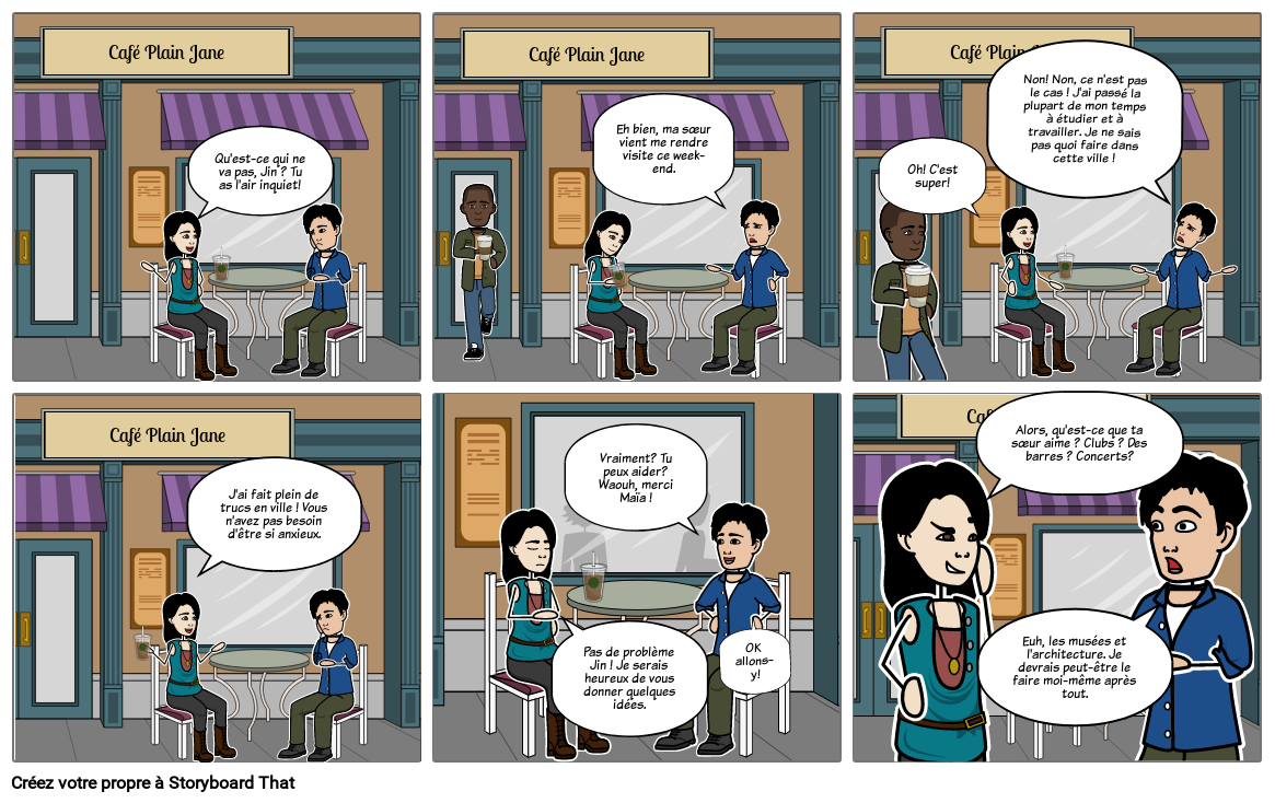 Dialogue Entre Deux Amis - ESL Practice Storyboard