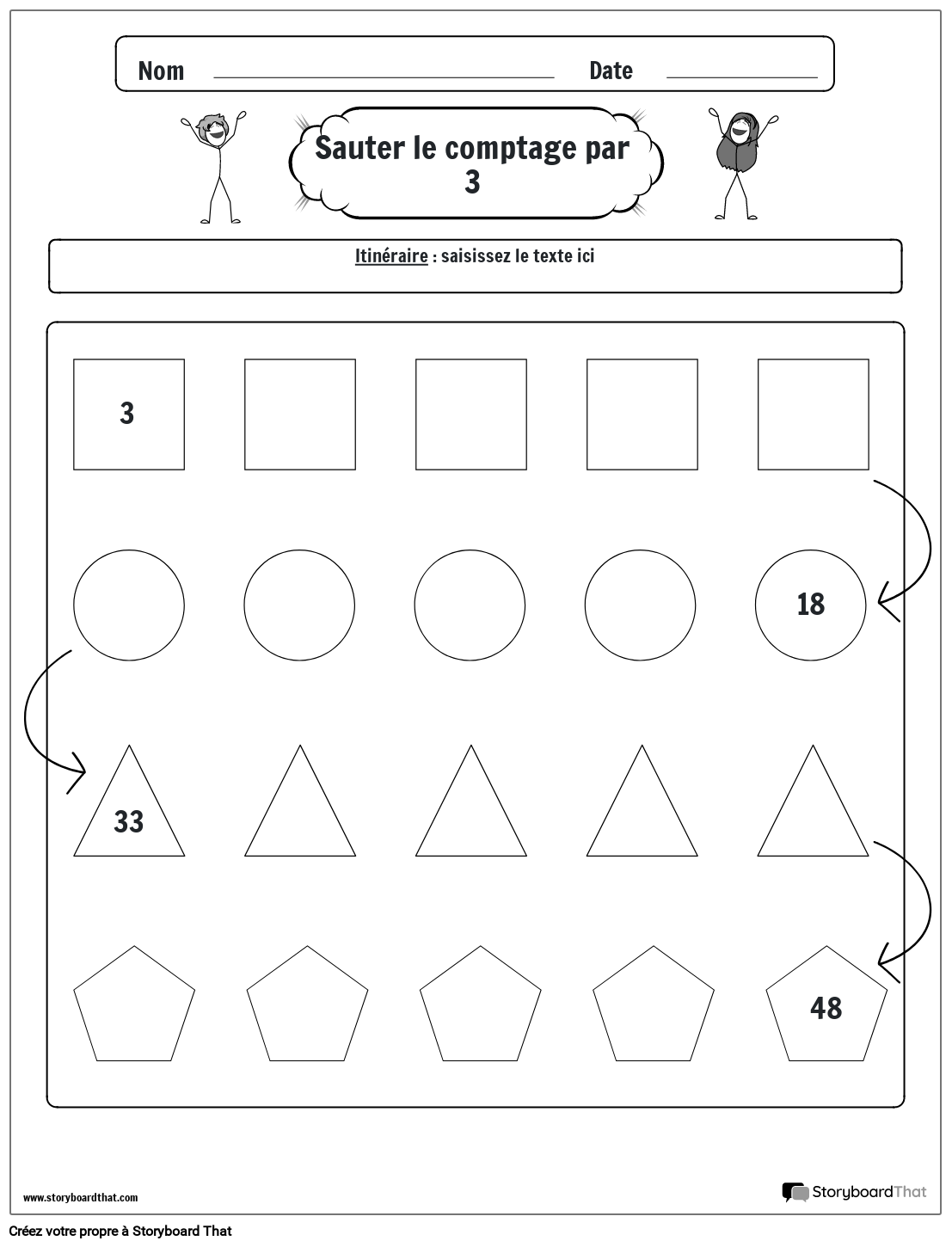 Feuille De Calcul Par Sauts De Comptage Simple