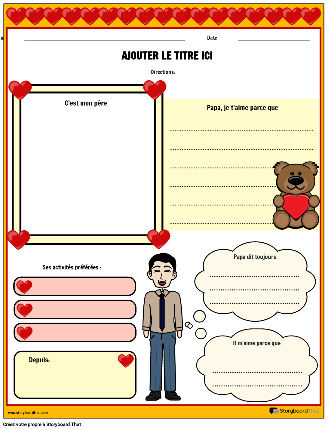 Feuille de Travail Imprimable Pour la Fête des Pères