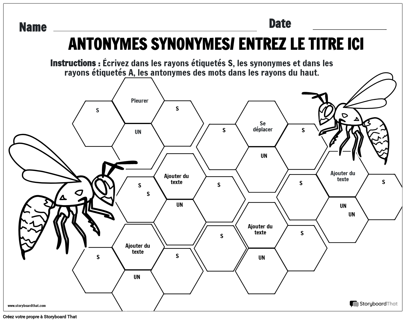 Feuille de travail pour les antonymes et les synonymes gris