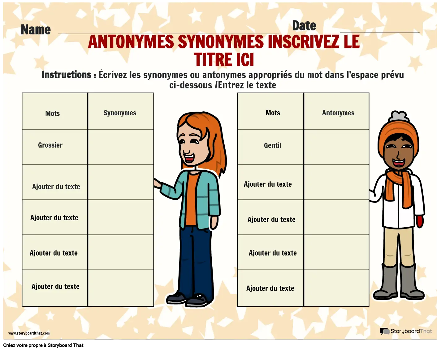 Les Synonymes Et Les Antonymes Exercices Corrigés Feuille de travail simple sur les antonymes et les synonymes