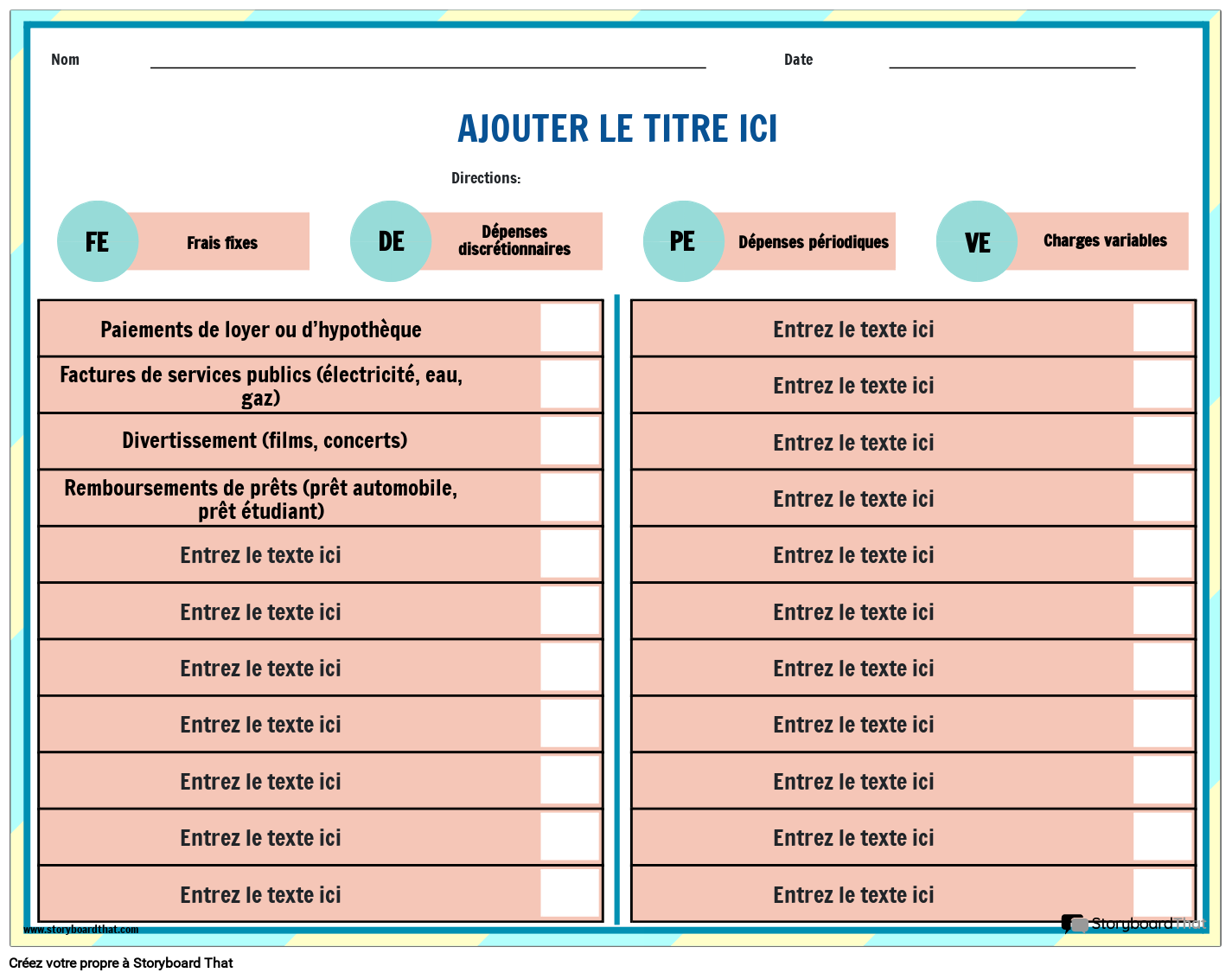 Feuille de Travail sur la Littératie Financière