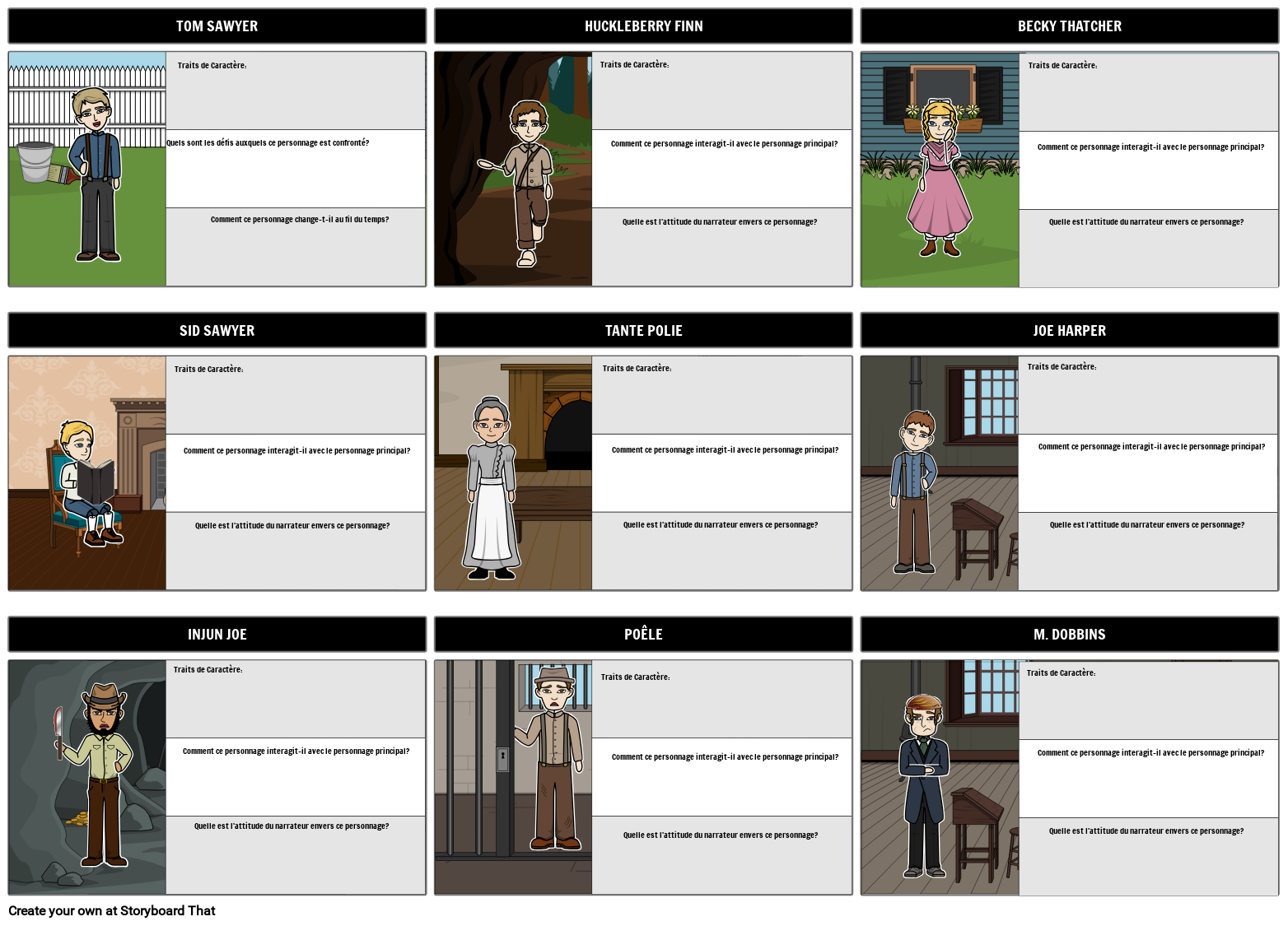 Les Aventures de Tom Sawyer Storyboard par fr-examples