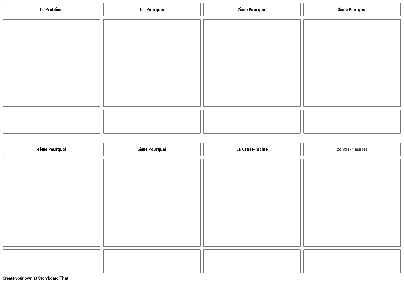 Modèle de 5 Whys Storyboard por fr-examples