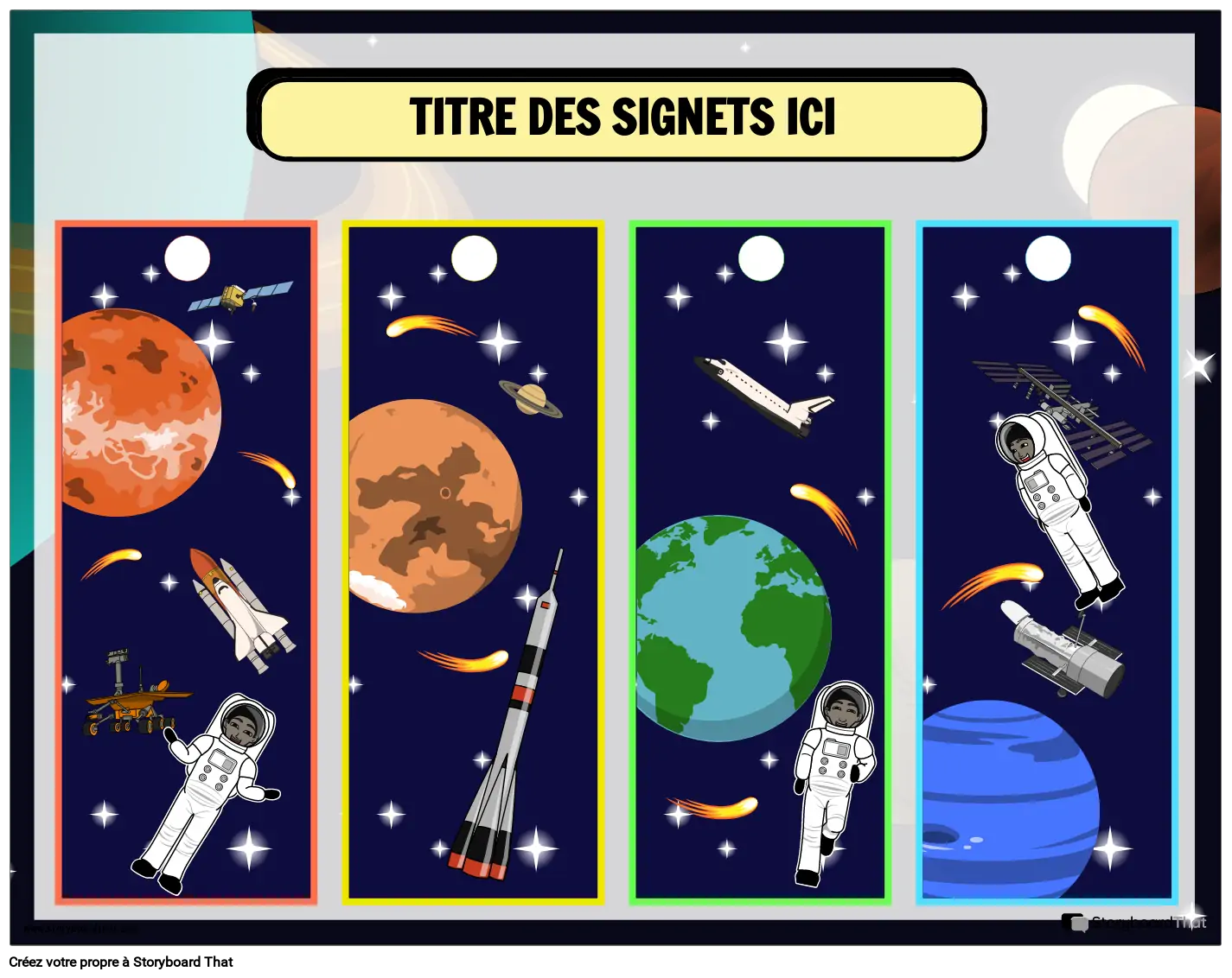 Modèles de Signets sur le Thème de L&#39;espace