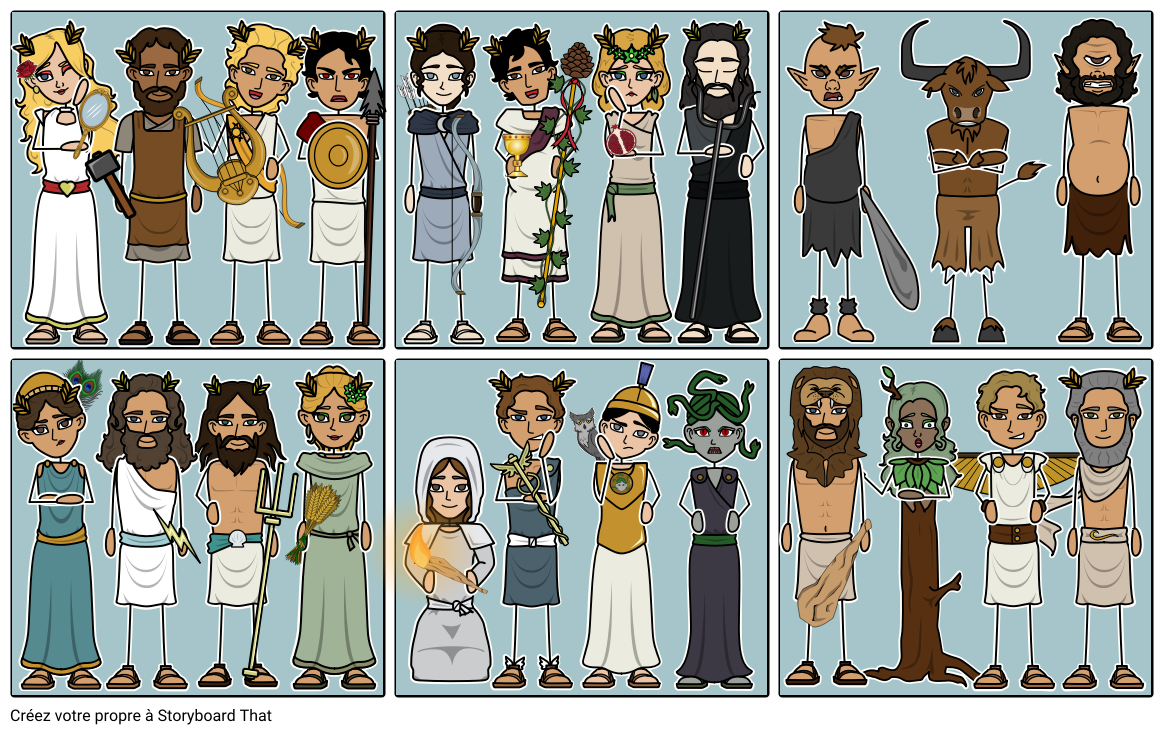 Mythologie Grecque Personnages Storyboard par fr-examples