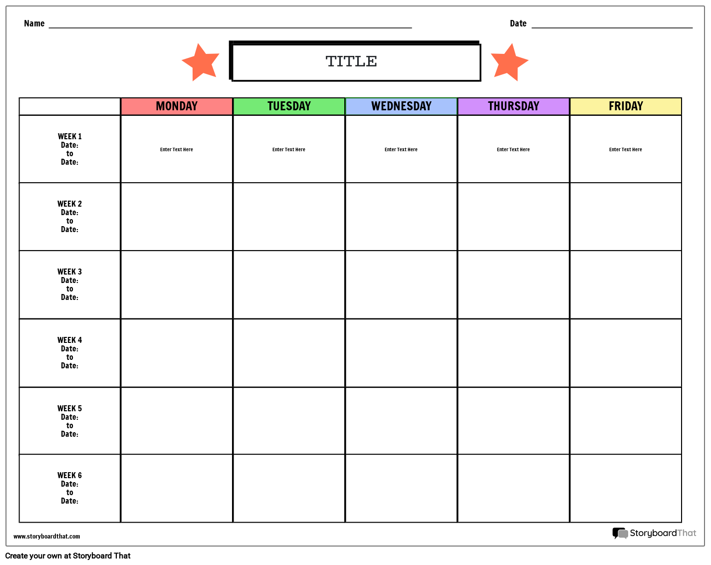 Planning Hebdomadaire