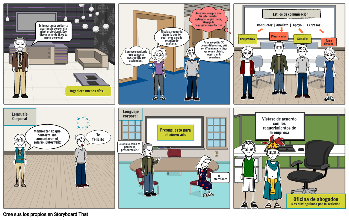 Historieta Protocolo Empresarial Storyboard by gisel1618