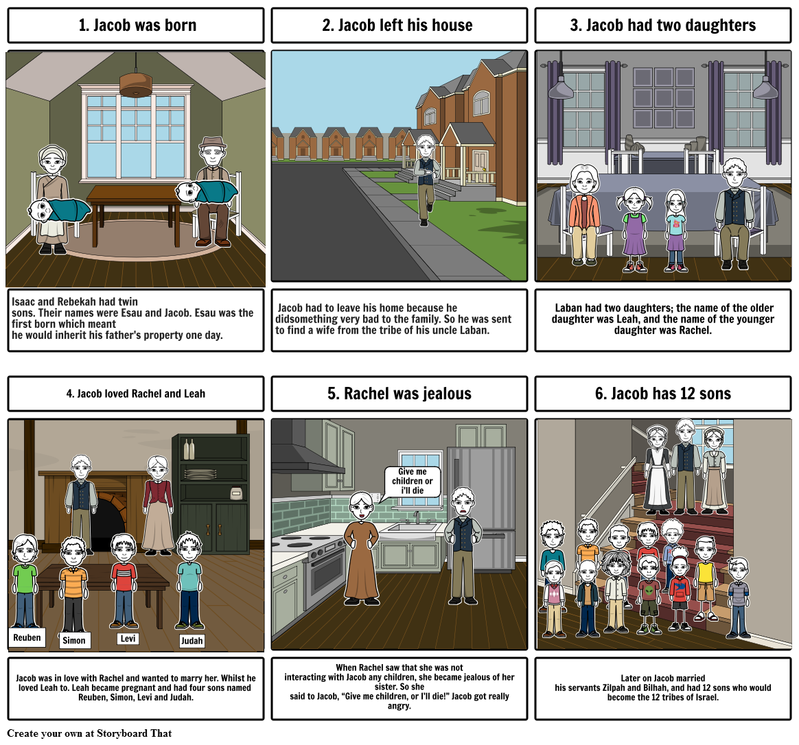 Jacobs story life Storyboard by glagana