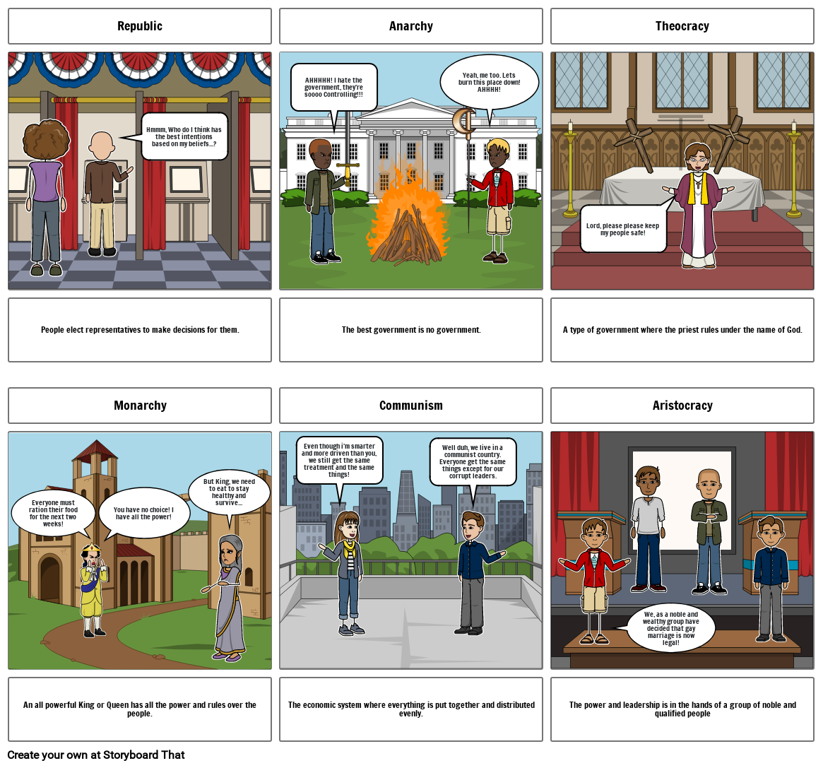 Types of Government Storyboard by greenday61