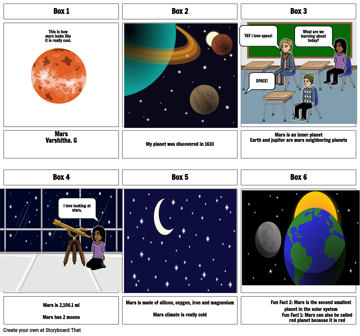 Planet project Storyboard by gvarshitha