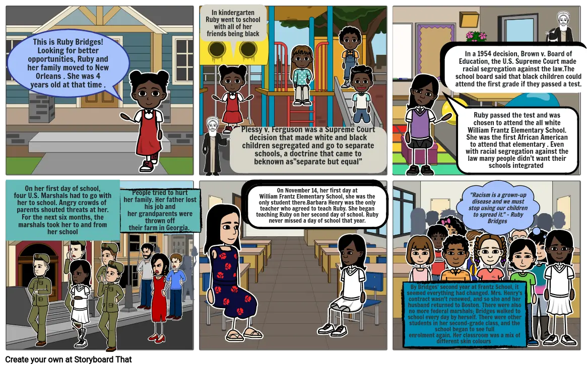 Ruby Bridges Storyboard