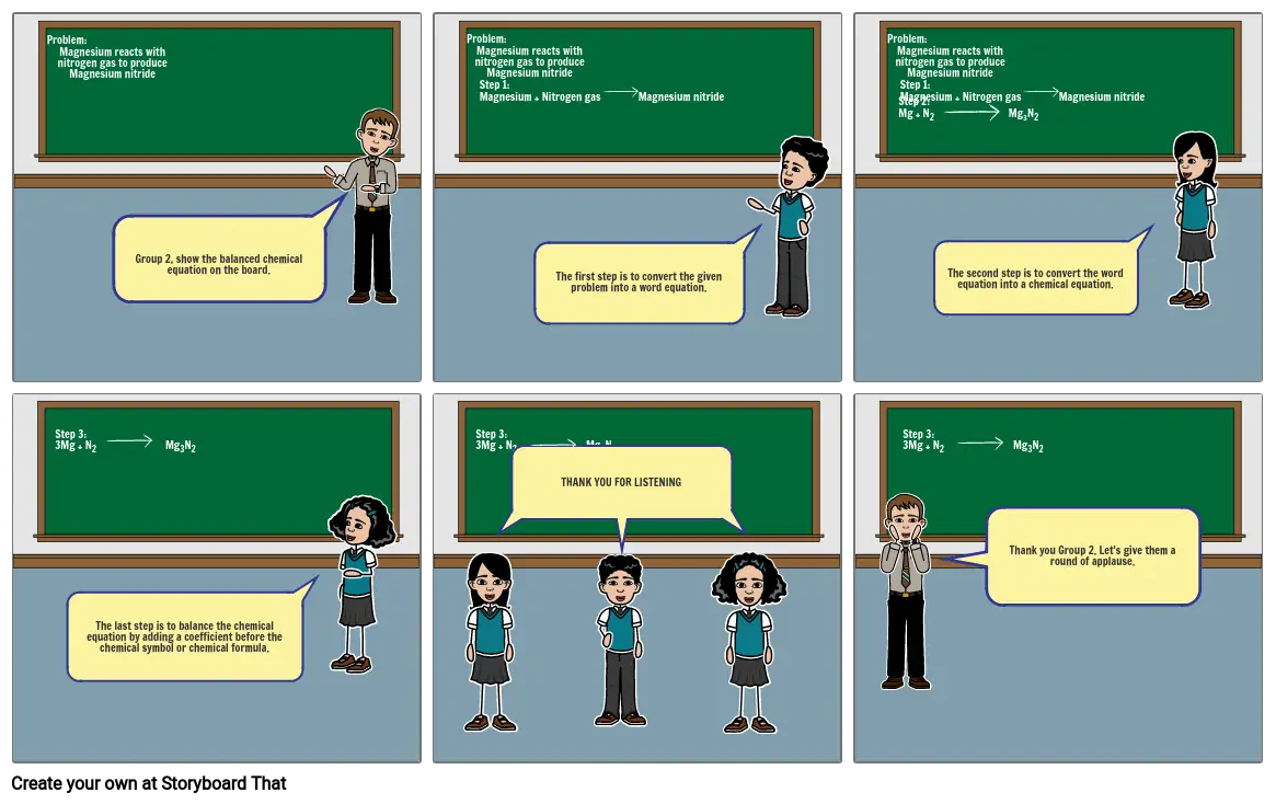 chemical equation comic strip