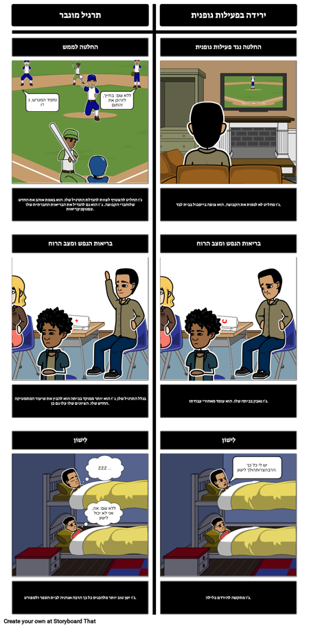 עלייה לעומת ירידה בפעילות גופנית