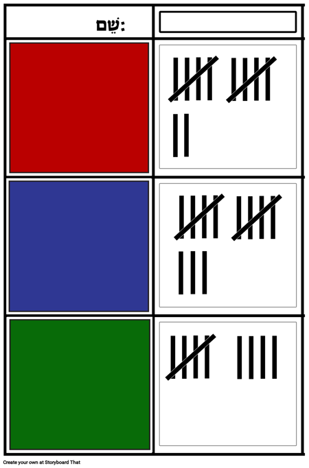 תרשים טלי עם אין מילים - דוגמה