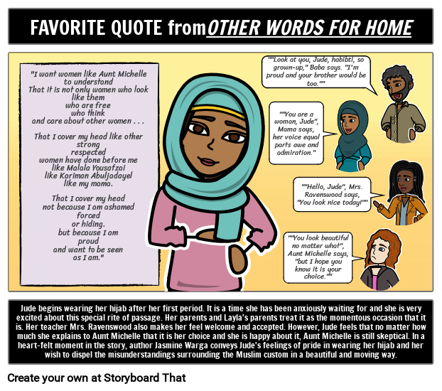Par Story Example מילים אחרות מהבית ציטוט מועדף Storyboard par he-examples