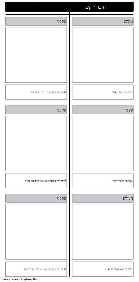 חיבורי טקסט תבנית תרשים