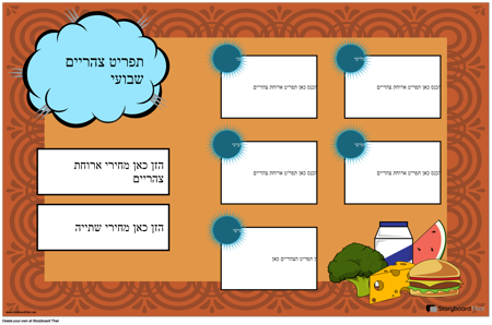 פוסטר תפריט צהריים