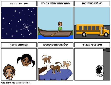 מילות כרטיס דוגמה